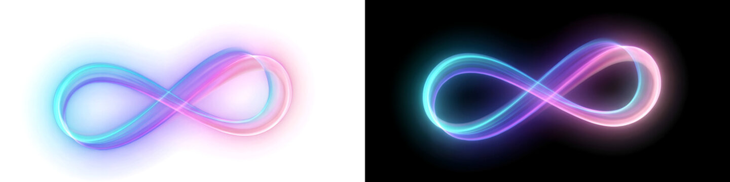 Isolated Figure Eight Glowing Graphic Element for Sci-Fi VFX Compositing