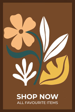 Modern Floral Shop Now Promotional Label