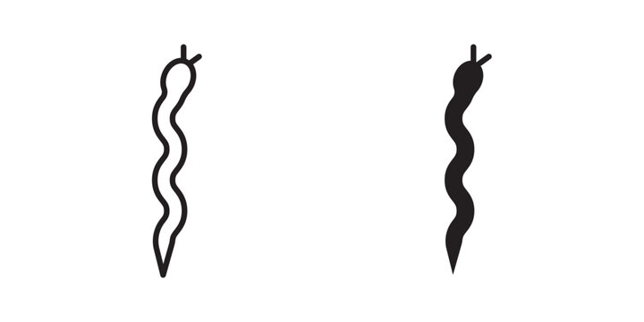 Snake icon flat outline in black