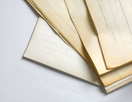 Stack of old blank fax papers with faded lines and slightly aged edges.