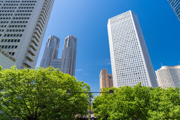 新宿副都心に立ち並ぶ高層ビルとオフィス街の風景  © JAPAN SKYLINE