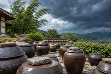 Obraz premium Korean Jangdokdae Before a Summer Storm