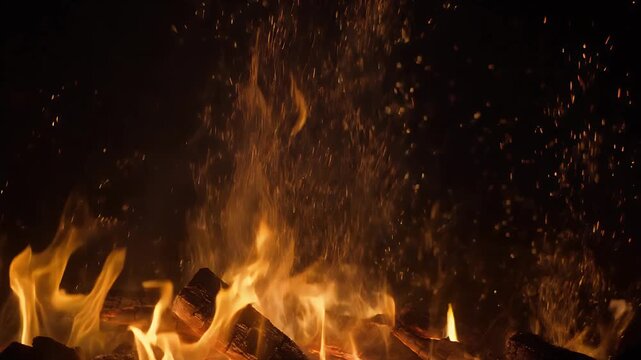 Embers floating upward in slow cinematic 120fps effect
