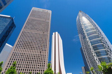 新宿副都心に立ち並ぶ高層ビルとオフィス街の風景  © JAPAN SKYLINE