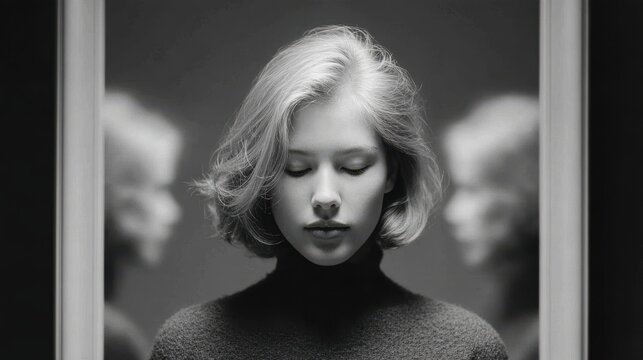 Self reflection concept representing introspection, emotional awareness and understanding personal feelings.