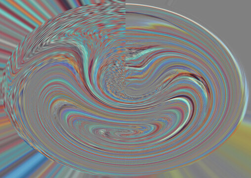 Stylized geometric pattern with semitransparent stripped bubble