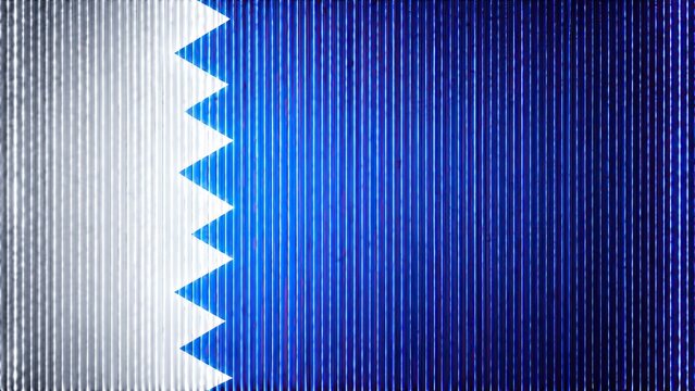 Abstract silver-blue ribbed texture with sawtooth divide background