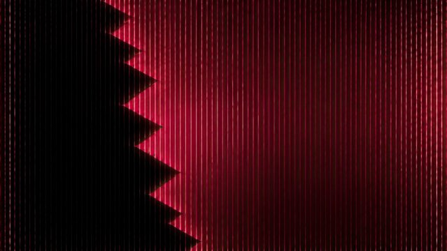 Abstract red-pink ribbed texture with sawtooth divide background