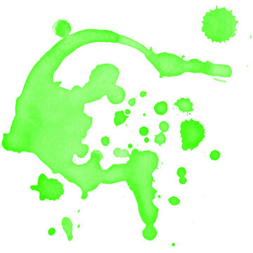 Green paint splash with dripping brush strokes