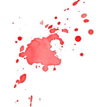 Red paint splash with dripping brush strokes