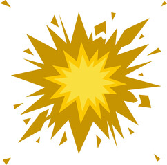 Obraz premium Golden yellow explosion burst vector for comic book blast, promotional sale burst, pop art element and sticker design