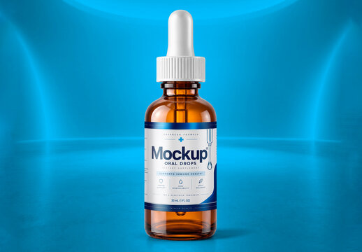 Glass Dropper Bottle Packaging Template