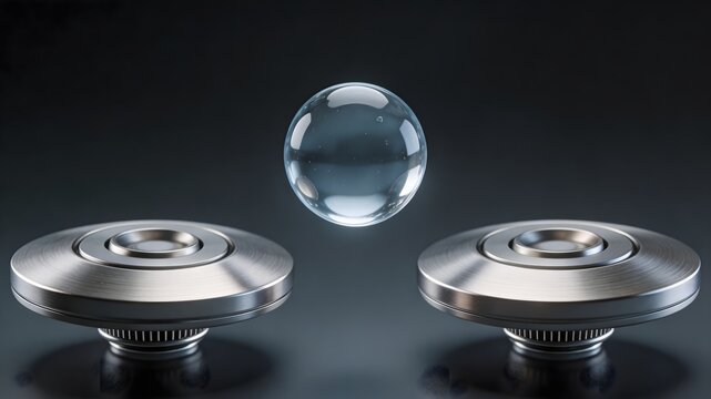 Macro 3D Acoustic Levitation Water Droplets on Titanium