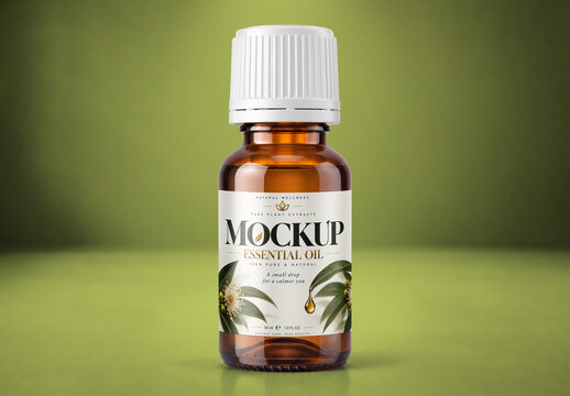 Amber Glass Bottle Packaging Template