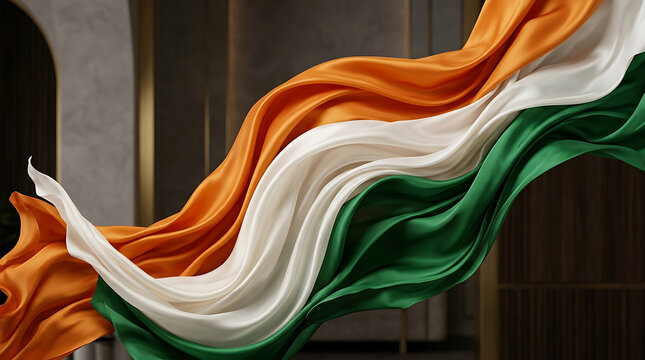 Elegant flowing fabric in vibrant colors symbolizing cultural pride and heritage with a sense of movement and grace in an