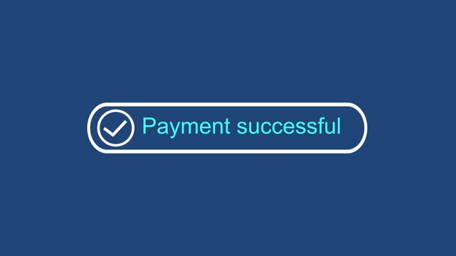 Animated payment successful notification bar with checkmark for e-commerce checkout interfaces, digital banking transactions, online shopping confirmation, and mobile app user experience