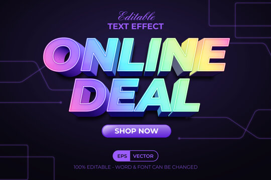 Editable Offer Sale Text Effect Cyber Holographic 3D Style