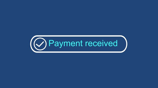 Minimalist payment received notification animation featuring a smooth checkmark and clean typography for modern e-commerce interfaces, financial transaction ui, and digital banking mobile applications