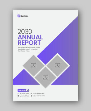 Brochure cover or annual report flyer design template for corporate business agency