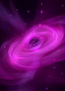 Abstract vortex of cosmic energy swirling in deep purple space environment