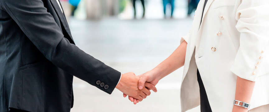Banner hands high five Fist bump Volunteer mission business partner with copy space. Two people multiracial high five hands stack join arm together. Team bump fist together. Hand High Five Business