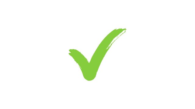 Green check marks video, sticker.