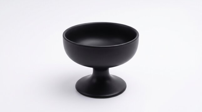 黒磁の仏飯器 白背景の仏具素材