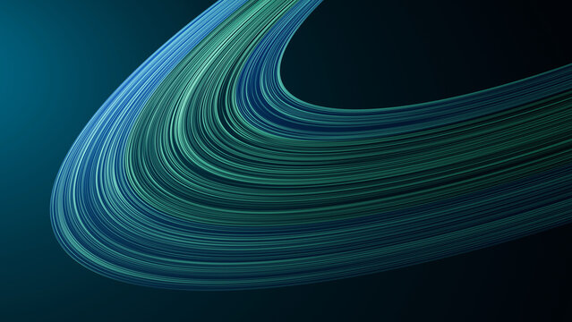 Abstract modern blue-green curved line background with dynamic wave flow. Perfect for tech banners, digital corporate presentations, AI covers, and modern wallpaper backgrounds