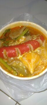 Delicious Spicy Seblak Soup Served in a Bowl