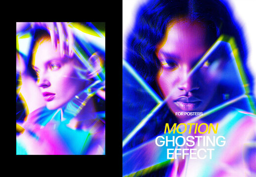 Vertical Kinetic Ghosting Motion Effect For Poster And Print Design