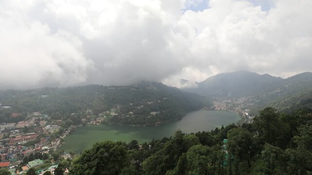Timelapse Of Clouds Moving Over Nainital Hill Station From Sher Ka Danda Hill Above Nainital Zoo Uttarakhand India