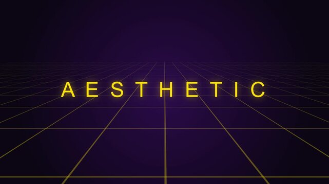 Quantum computing glitch aesthetic retro synthwave grid loop
