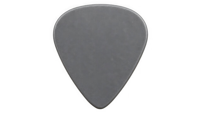 Gray triangular guitar pick isolated on transparent background