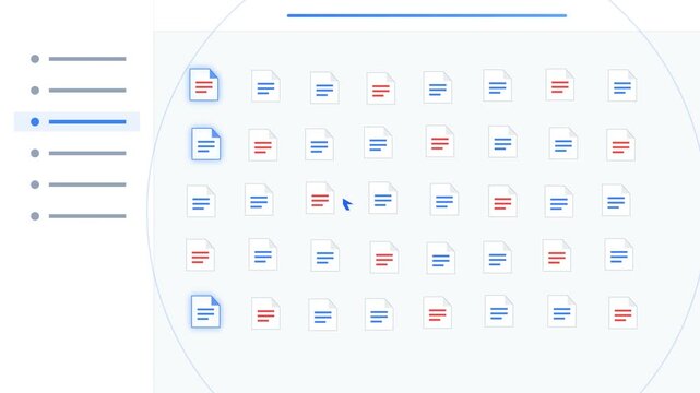 Digital Document Selection Interface Concept Animation