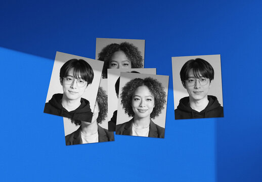 Blue Passport Photo Mockup For Branding And Personal Design