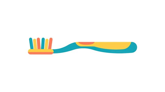 Colorful toothbrush for kids dental care illustration