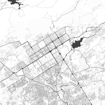 Minimal vector city map of Islamabad with streets, districts and road network