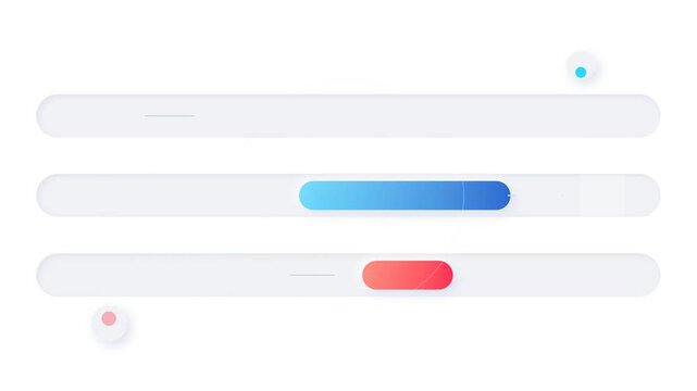 Modern sliding progress bars and loading indicator interface animation