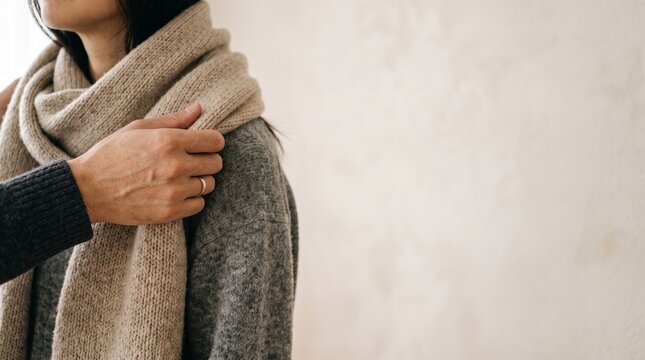 A comforting hand gently rests on a person's shoulder, offering solace and support during a moment of need, symbolizing empathy and human connection