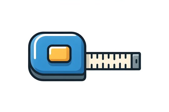 Measuring tape tool vector illustration flat design retractable tape measure icon isolated on white background