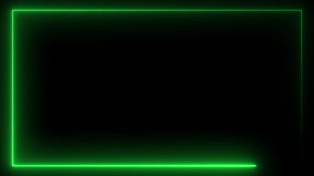 Animation of glowing neon rectangles abstract background. Abstract glowing neon light rectangle border frame animation, abstract glowing neon rectangle border frame. Square rectangle picture frame 