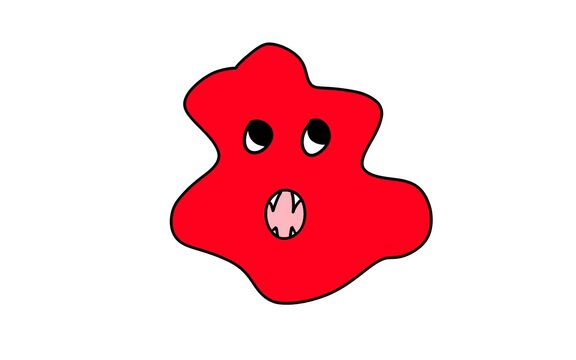 Cute Red Monster Blob Character