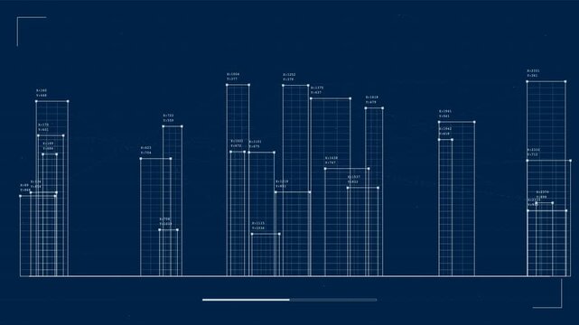 Abstract Digital Blueprint Of A Modern City Skyline