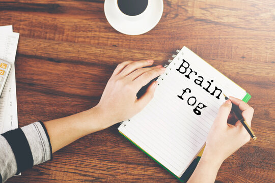 Brain fog text on paper