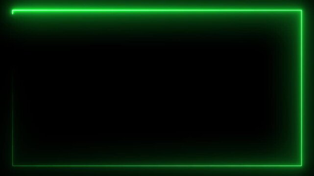 Animation of glowing neon rectangles abstract background. Abstract glowing neon light rectangle border frame animation, abstract glowing neon rectangle border frame. Square rectangle picture frame 