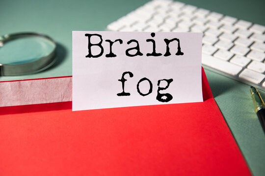 Brain fog text on paper