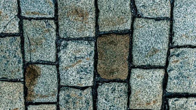 Granite cobblestone texture pattern close up