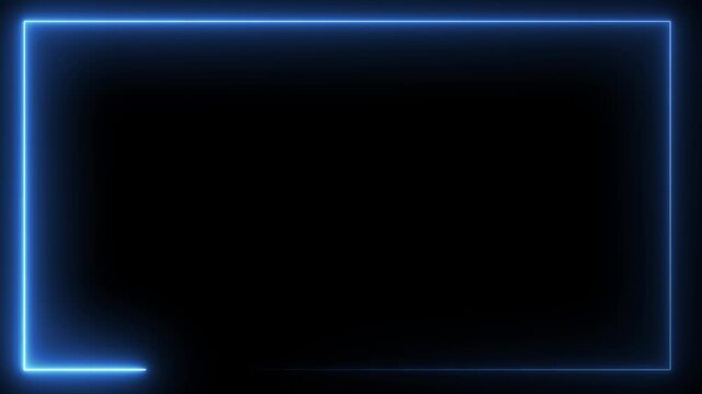 Animation of glowing neon rectangles abstract background. Abstract glowing neon light rectangle border frame animation, abstract glowing neon rectangle border frame. Square rectangle picture frame 