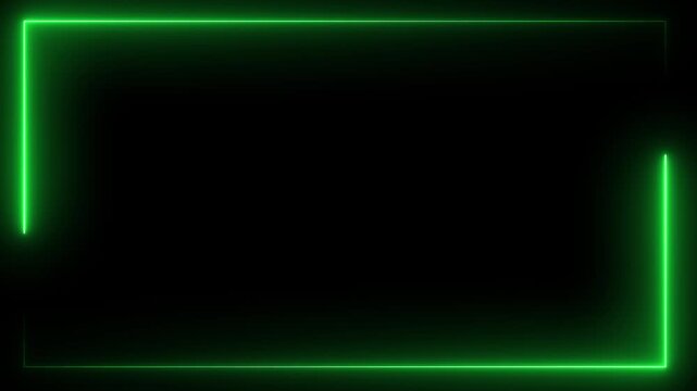 Animation of glowing neon rectangles abstract background. Abstract glowing neon light rectangle border frame animation, abstract glowing neon rectangle border frame. Square rectangle picture frame 