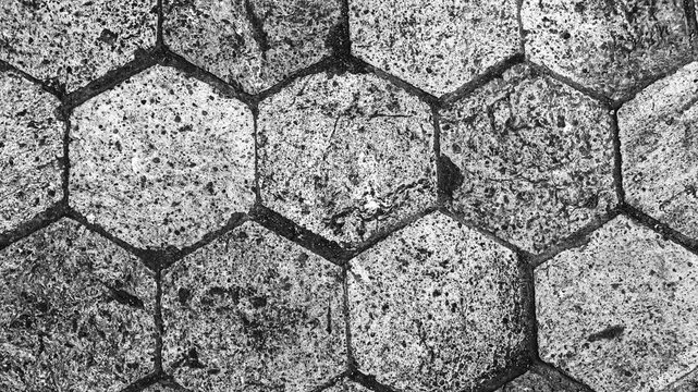 Hexagonal stone paving texture